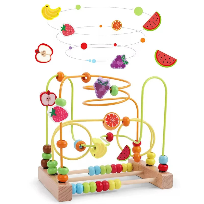 Montessori Houten Achtbaan Kralen – Educatief Baby Speelgoed