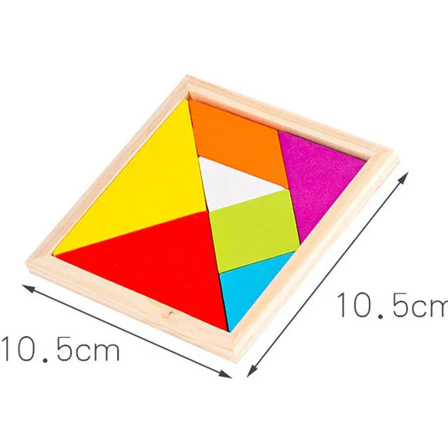 Montessori 3D Tangram – Houten Puzzel voor Kinderen van 3-6 Jaar