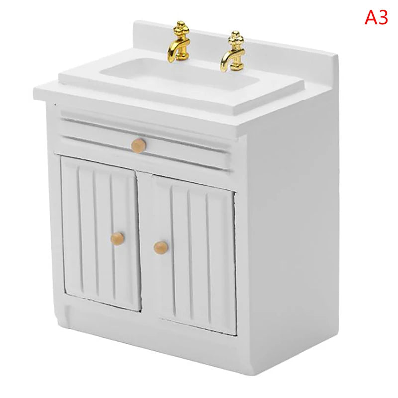 1:12 Miniatuur Poppenhuis Kast – Witte Keramische Meubelset