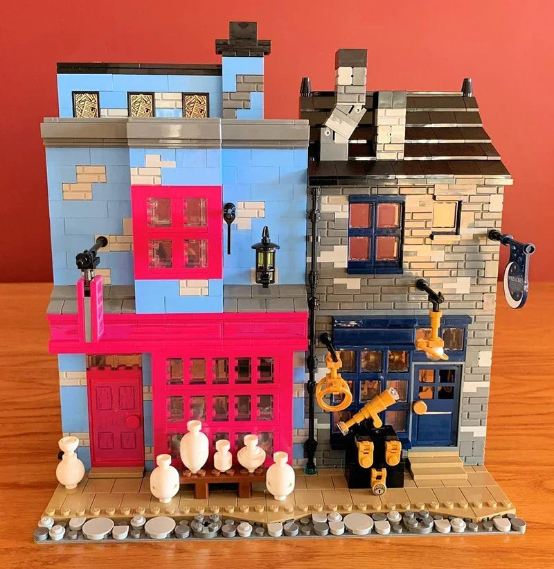 Diagon Alley Bouwset – Magisch Stadsgebouw Compatibel met LEGO