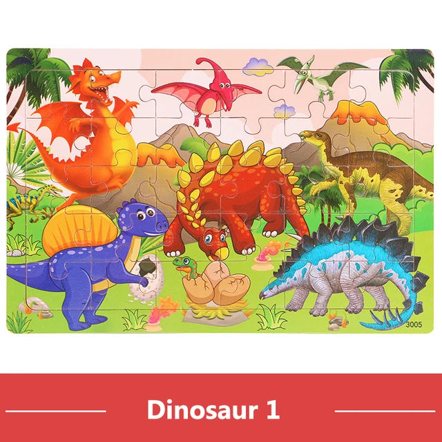 Montessori 3D Houten Puzzel – 30 Stuks Dierenbouwspel (3-6 jaar)