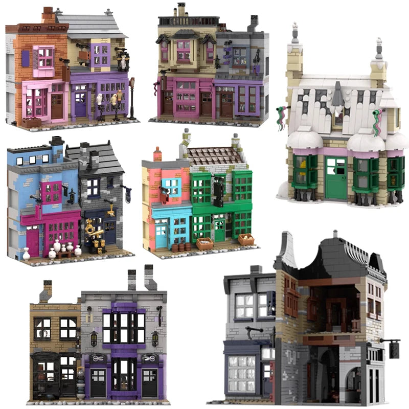 Diagon Alley Bouwset – Magisch Stadsgebouw Compatibel met LEGO