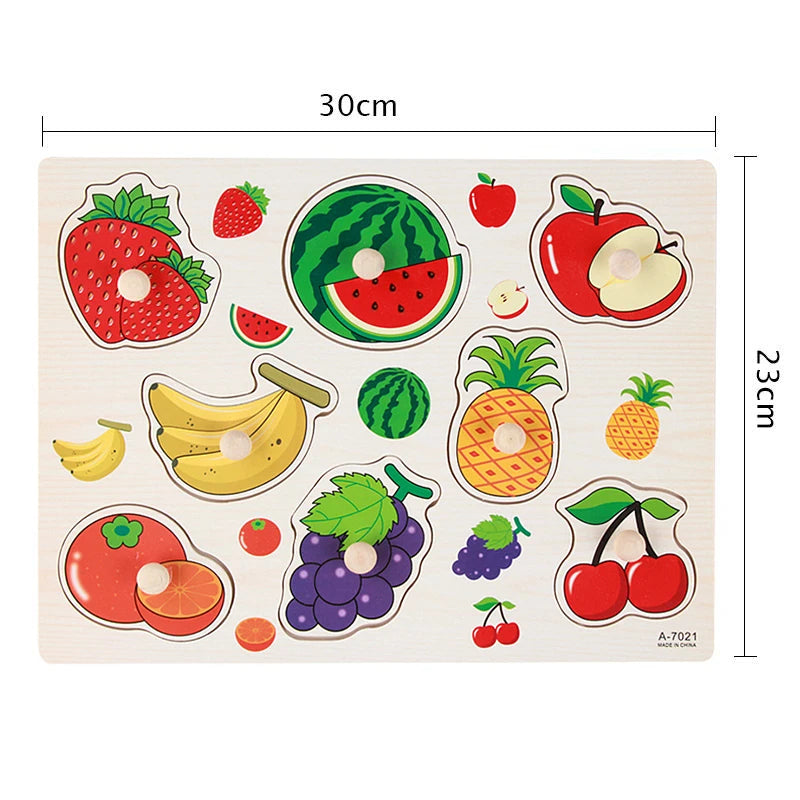 Montessori Houten Puzzel voor Baby’s – Peg Speelgoed (1-3 jaar)