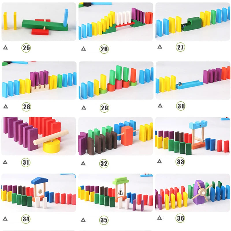 Montessori Houten Domino Stenen – Educatief Speelgoed Kind 4+