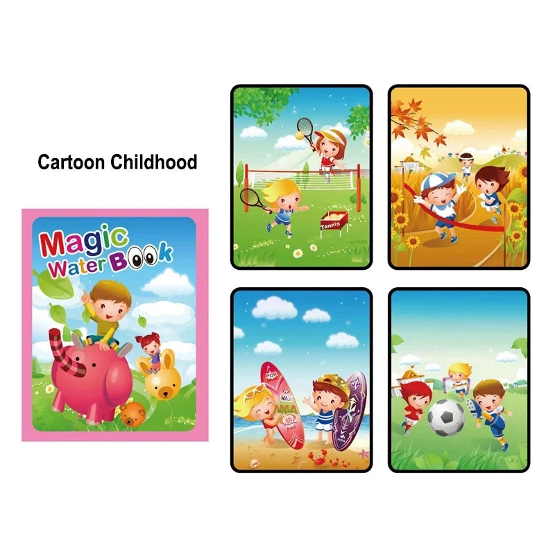 Magic Water Schilderboek – Herbruikbaar Kleurplezier voor Kinderen 0-6