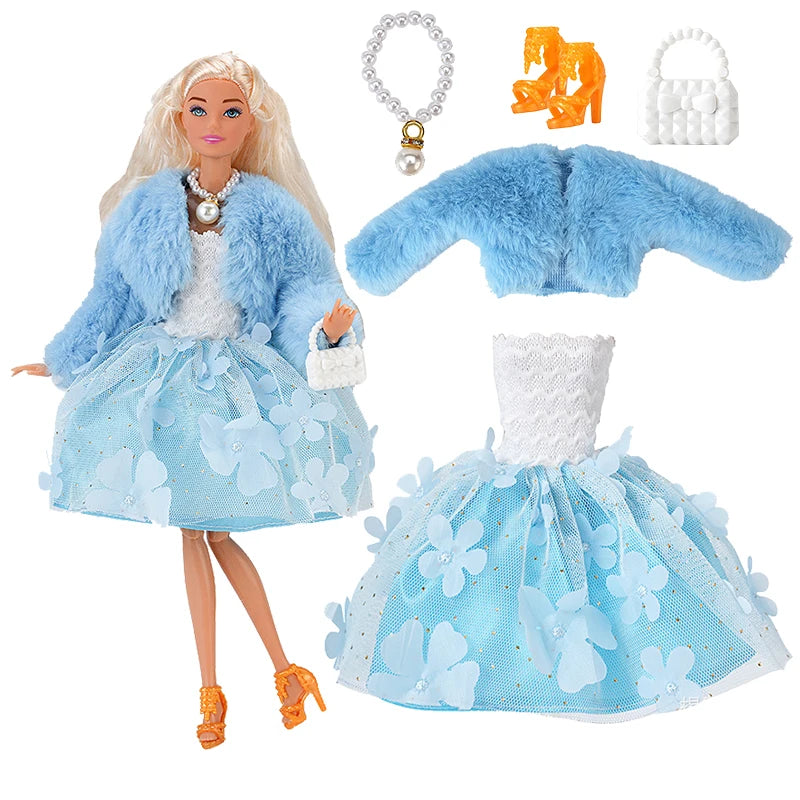 Poppenkleertjes 30 cm – Jurk & Jas Mode Outfit voor Poppen (3+)