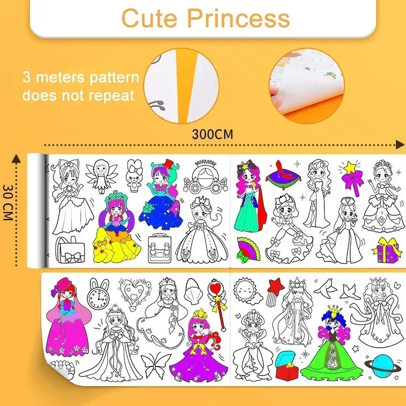Tekenrol Kinderen 3m – Graffiti DIY Knutselset met Stickers