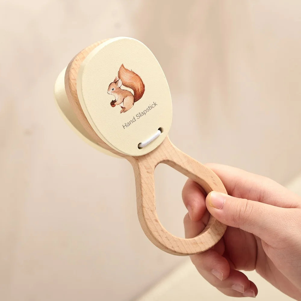 Muzikale Houten Rammelaar – Montessori Speelgoed voor Baby’s (0-3 jaar)