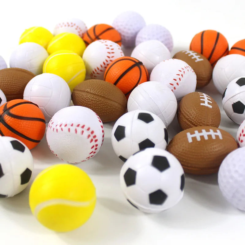 16 Mini Sponsballen in Sportvormen – Zacht Speelgoed voor Kinderen