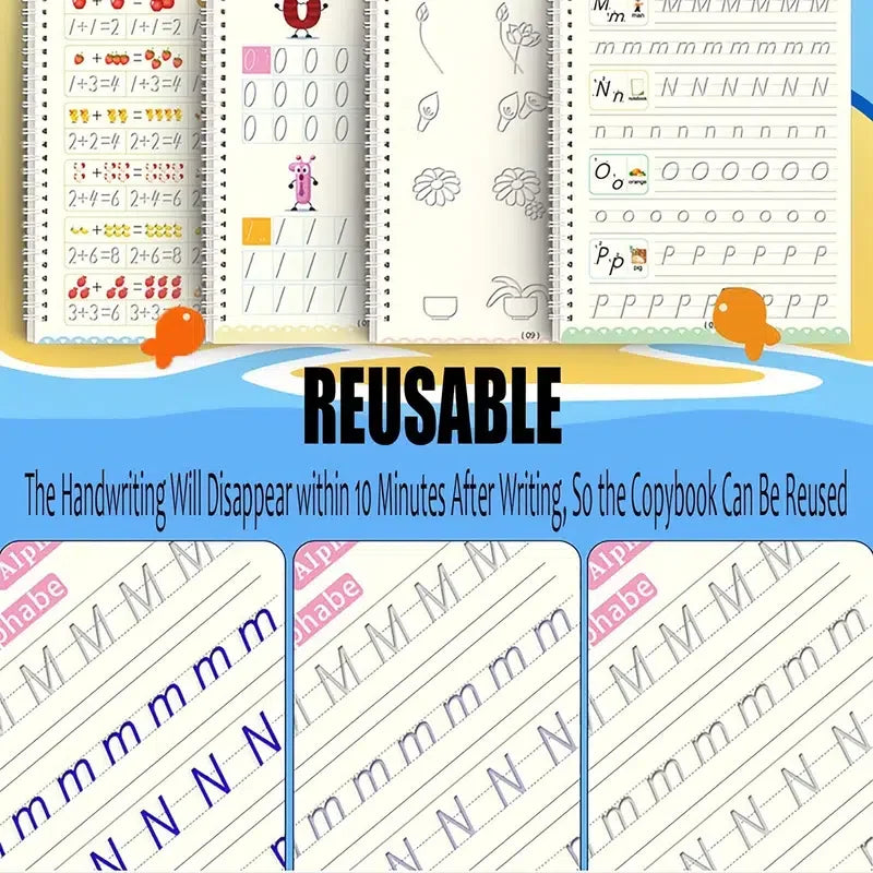 Magisch Kopieerboek Kind – Herbruikbaar Oefen- & Tekenboek 3-12 Jaar