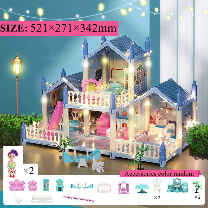 3D DIY Poppenhuis Set – Miniaturen met Meubels & LED Verlichting