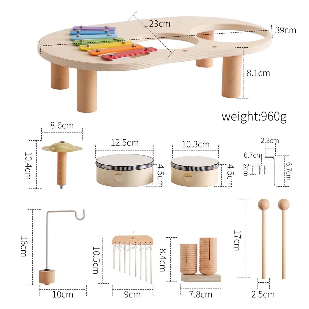 Montessori Rammelaar van Hout – Eolische Bells voor Baby’s (0-3 jaar)