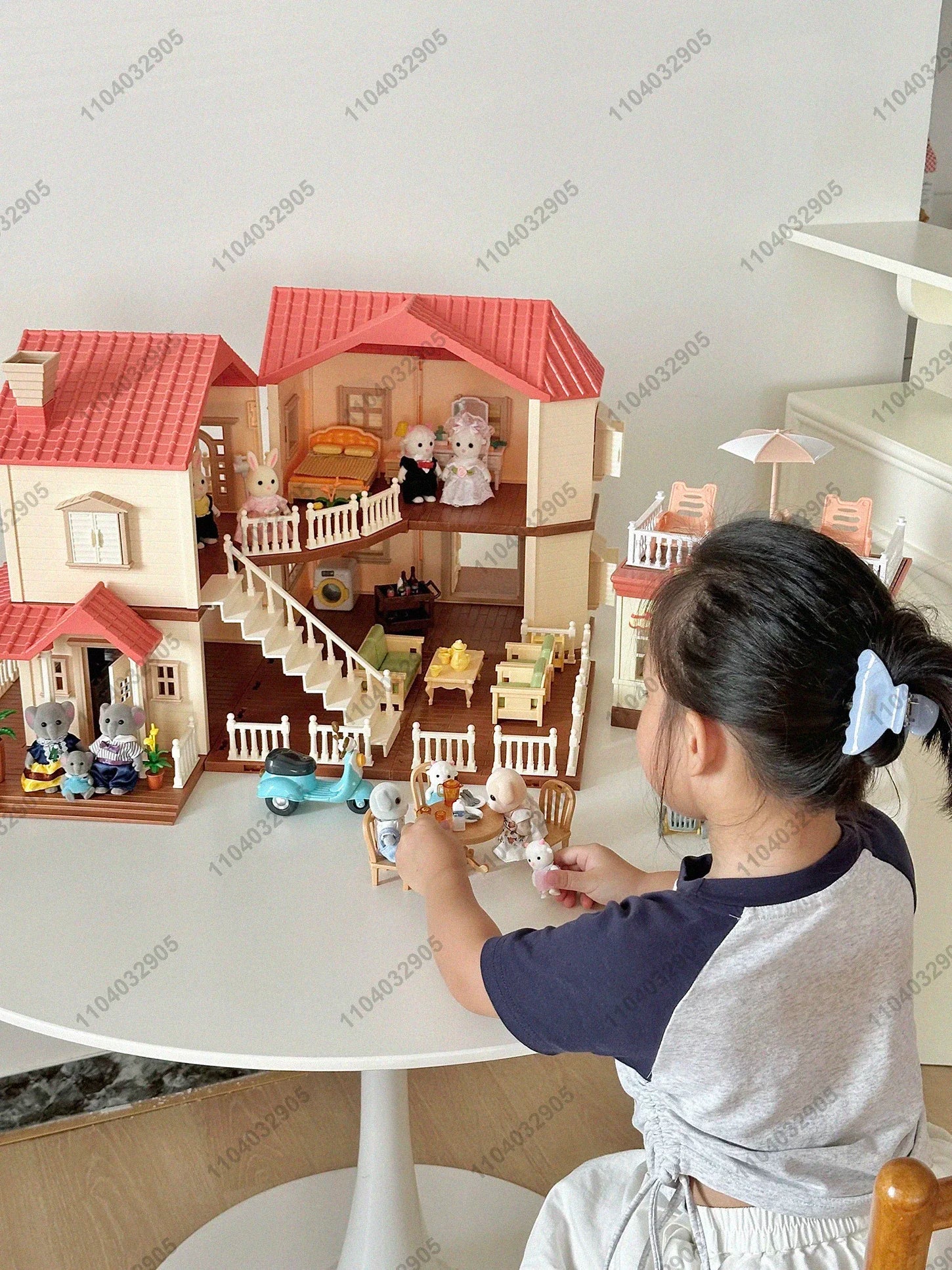 Miniatuur Dierenpoppenhuis – Bosfamilie Huis met Meubels & Dieren