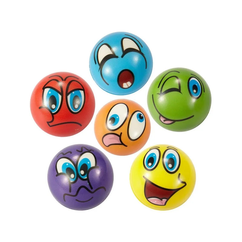 Set van 12 Anti-Stress Ballen met Lachgezicht – Voor Kinderen & School
