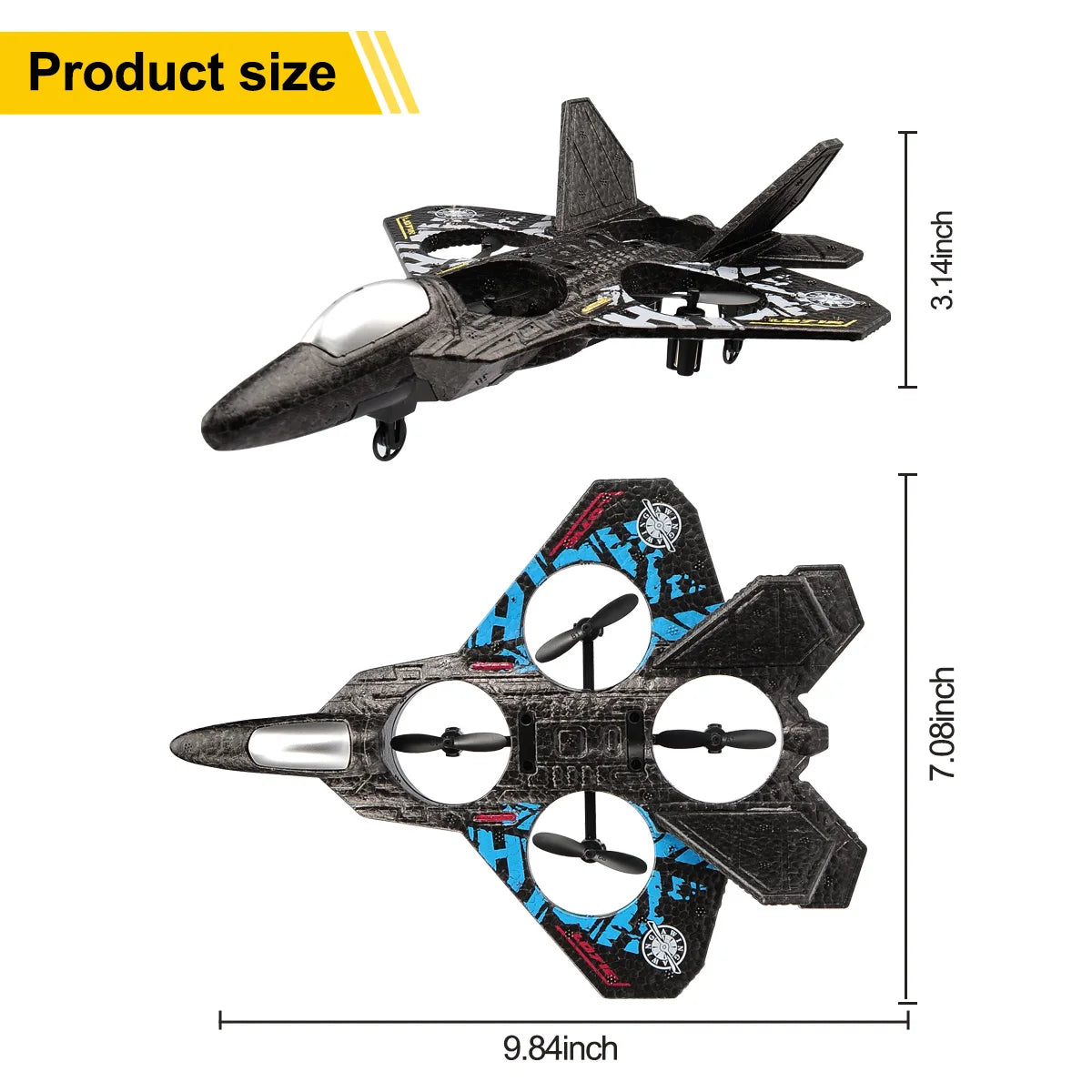 Mini RC Vliegtuig 2.4G – 360° Draaibaar & Zwaartekrachtbesturing