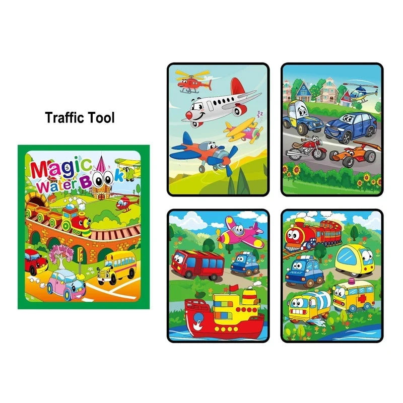 Magic Water Schilderboek – Herbruikbaar Kleurplezier voor Kinderen 0-6
