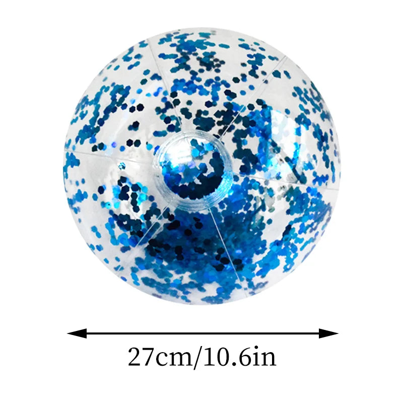 Jumbo Strandbal 16 Inch – Transparant met Glitters – Voor Kinderen