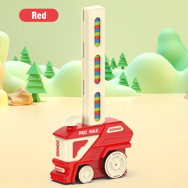 Automatische Dominotrein met 60 Stuks – Montessori Speelgoed Kind