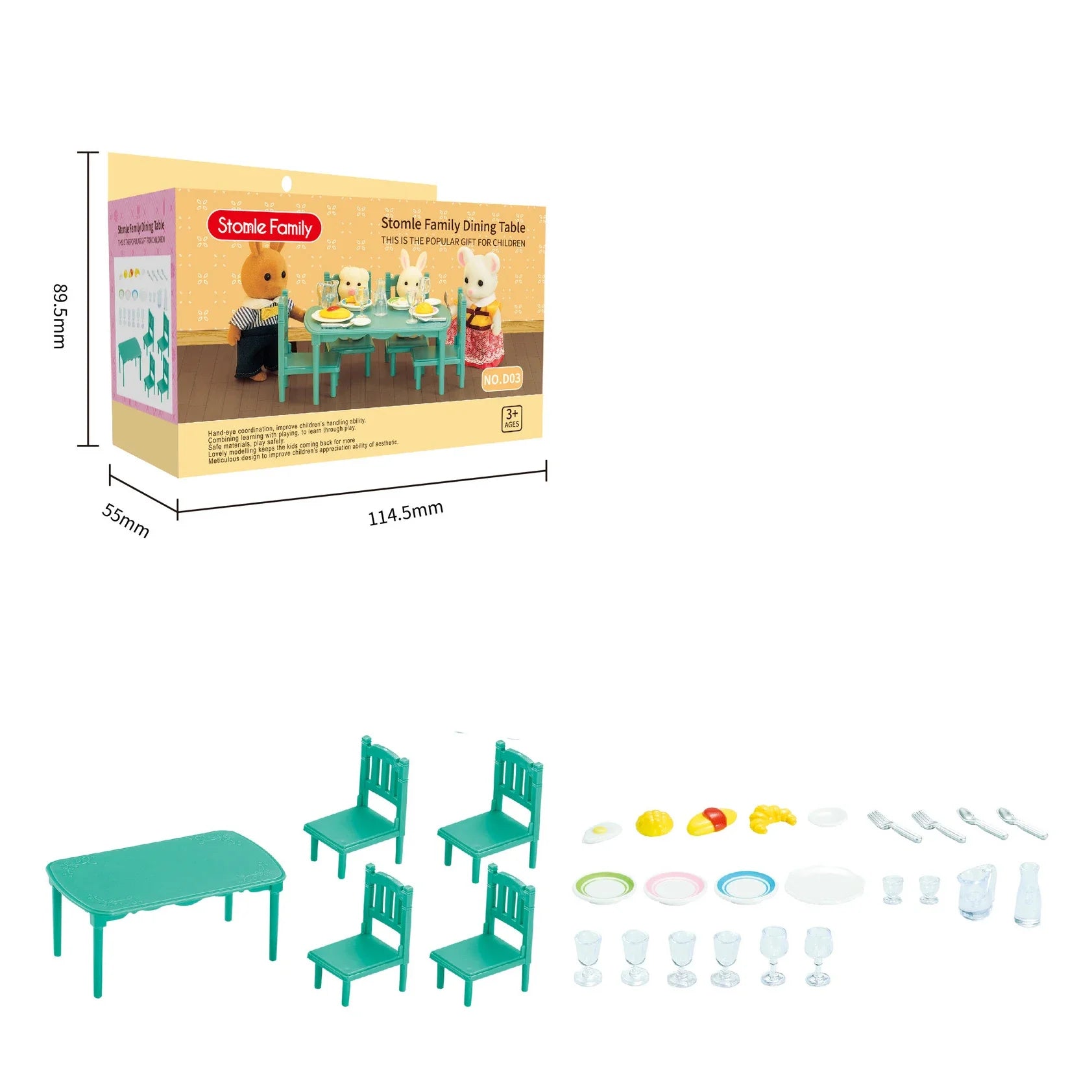 Miniatuur Dierenpoppenhuis – Bosfamilie Huis met Meubels & Dieren