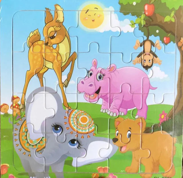 3D Houten Dierenpuzzel – 20 Stuks Cartoon Speelgoed (3-6 jaar)