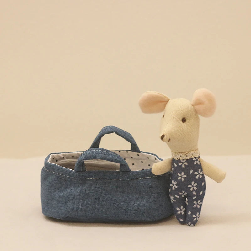 Schattige Knuffel Muis Familie – Pluche Poppen voor Poppenhuis 3+