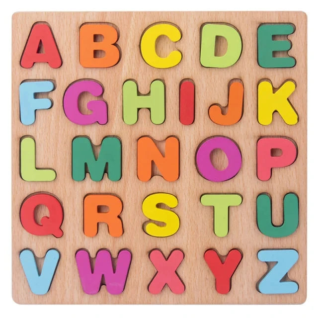 Houten Montessori Puzzel – Letters & Cijfers voor Kind (3-6 jaar)
