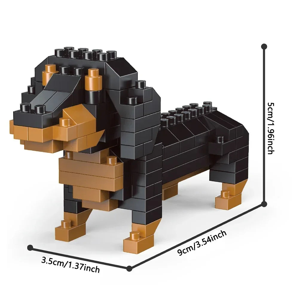 Mini Teckel Bouwset – Micro Hond Bouwstenen (14+ Jaar)