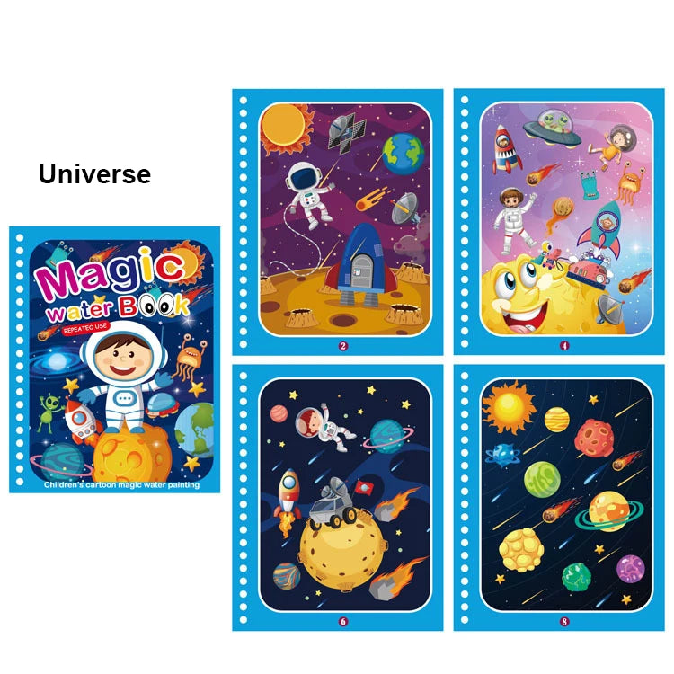 Magic Water Schilderboek – Herbruikbaar Kleurplezier voor Kinderen 0-6