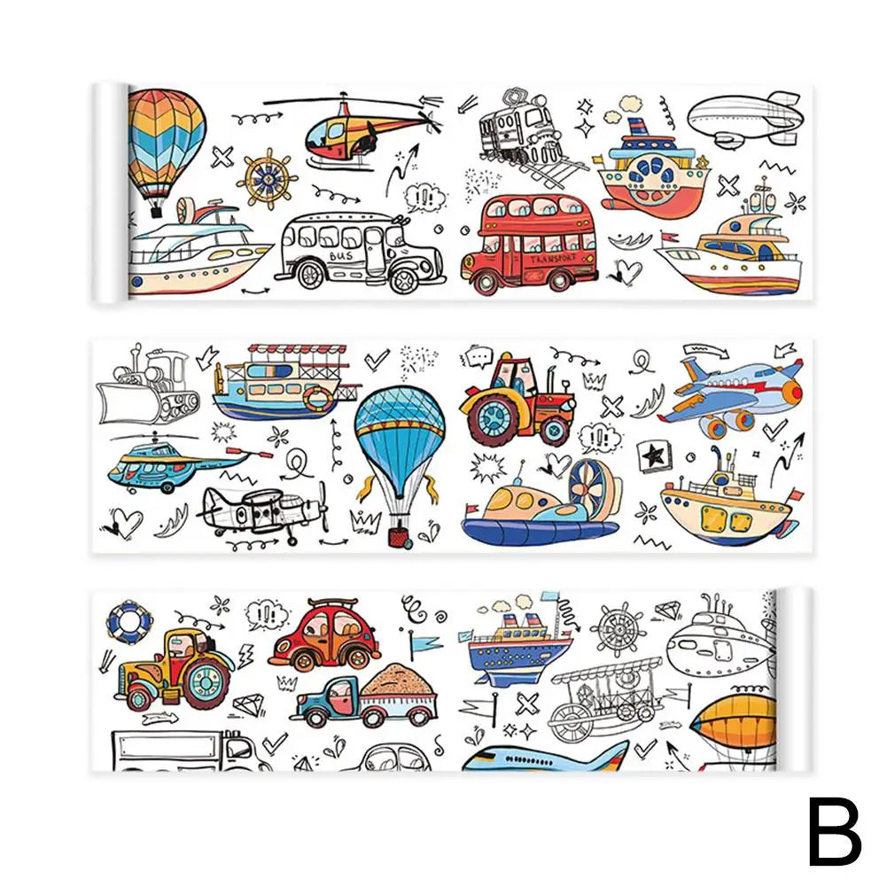 Kindertekenrol Graffiti – 3m Kleurrol Met Stickers & Patronen (0-12)