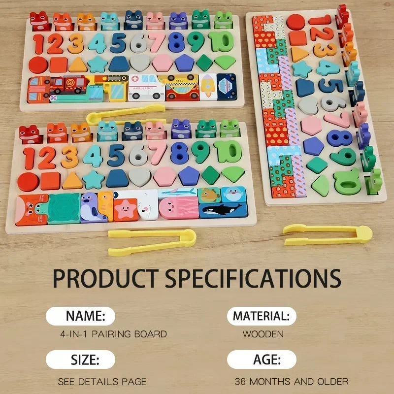 Montessori Educatief Houten Speelgoed – Stapel & Vormspel (3-6 jaar)