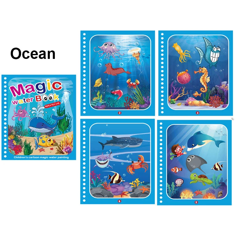 Magic Water Schilderboek – Herbruikbaar Kleurplezier voor Kinderen 0-6