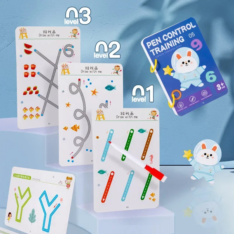 Montessori Pencontrole Tekenboek – 136 Pagina’s Educatief Schrijfplezier