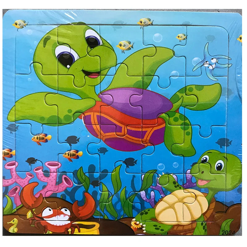 3D Houten Dierenpuzzel – 20 Stuks Cartoon Speelgoed (3-6 jaar)