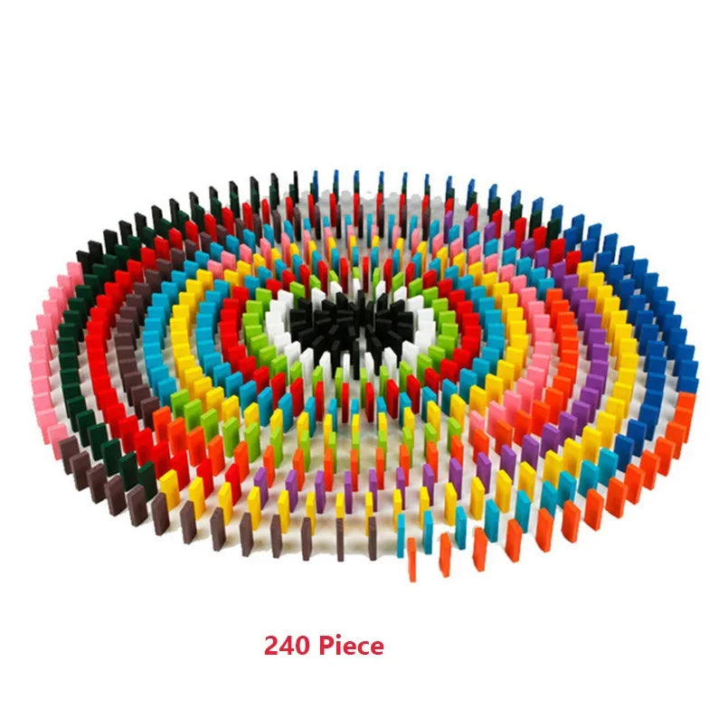 Regenboog Houten Domino Set – Montessori Speelgoed (120/240 stuks)