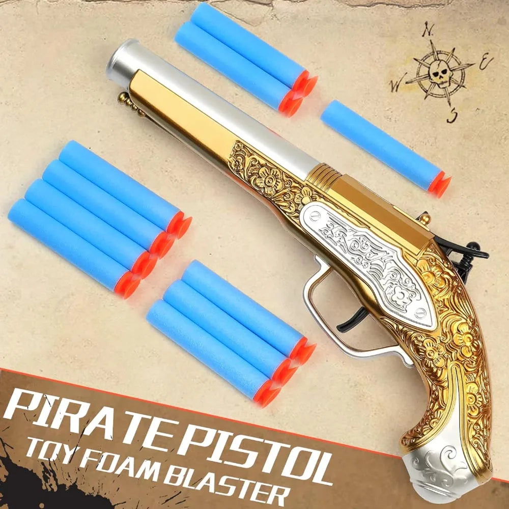 Gouden Piraat Speelgoedpistool met Zachte Kogels (6+)