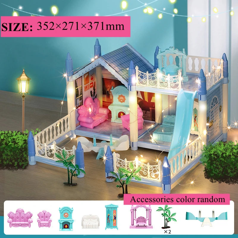 3D DIY Poppenhuis Set – Miniaturen met Meubels & LED Verlichting