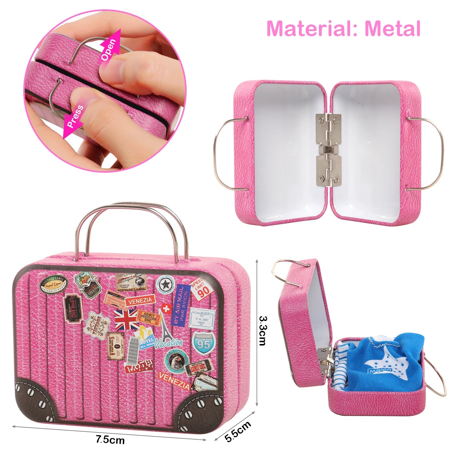 Popaccessoires Set – Kleding, Sieraden & Reiskoffer voor Barbie 30cm
