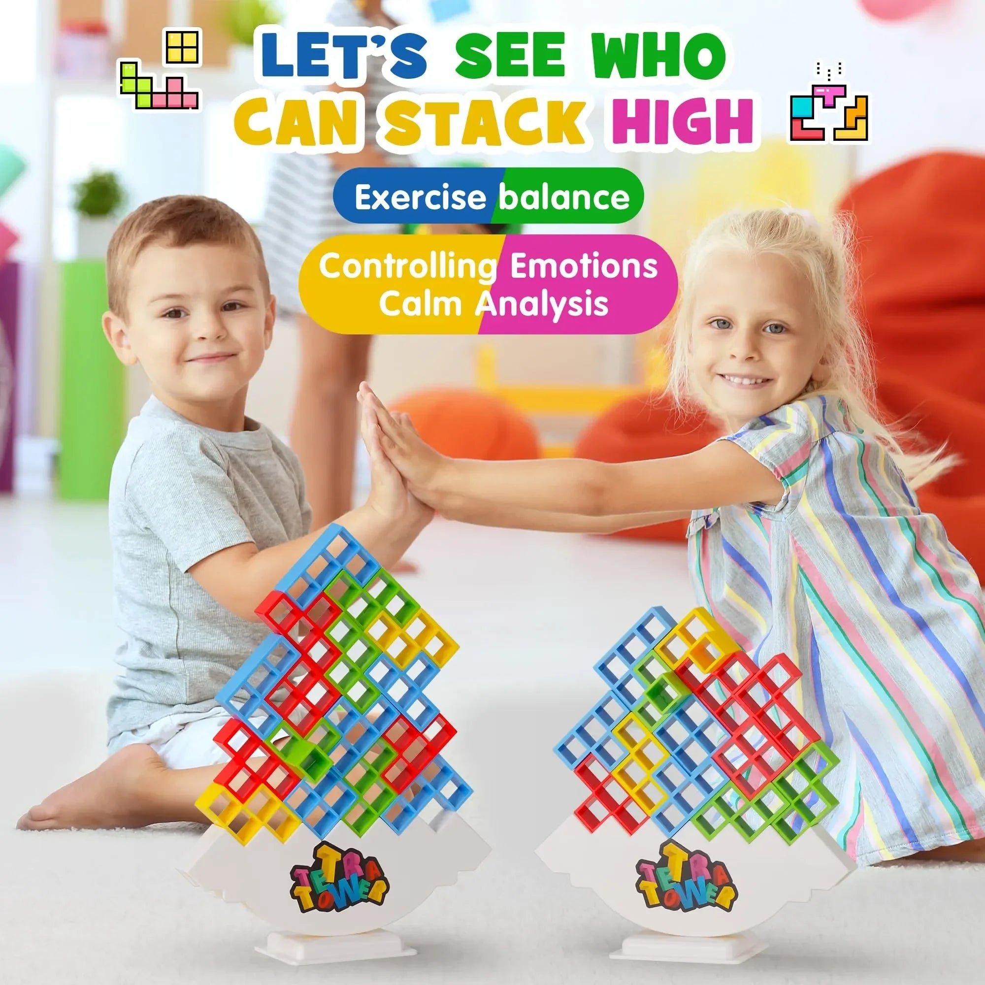 Tetra Tower Balanceer Spel – 48 Stuks Bouwstenen (14+ jaar)