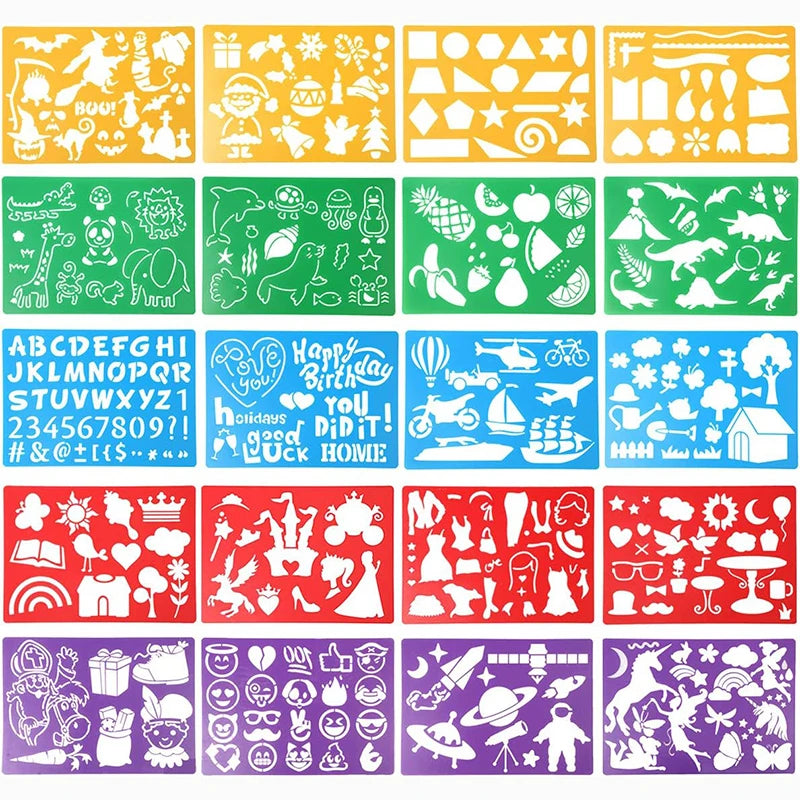 Tekenstencils Kinderen – 300+ Patronen Educatieve Tekenset 3+ Jaar