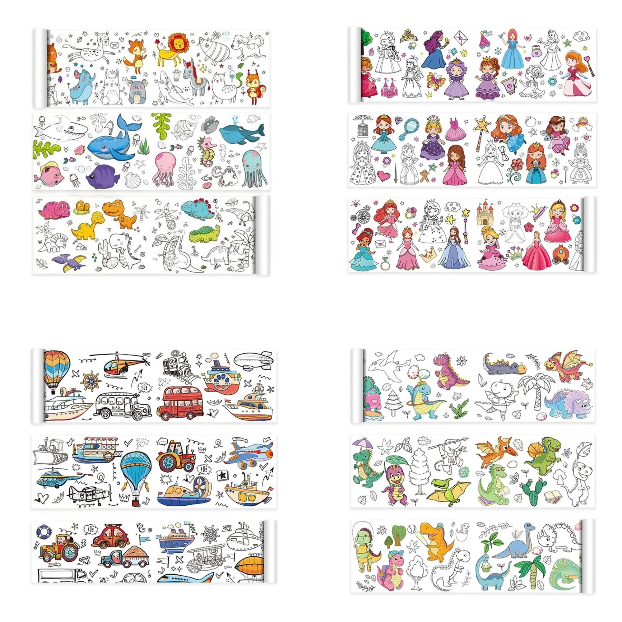 Kindertekenrol Graffiti – 3m Kleurrol Met Stickers & Patronen (0-12)