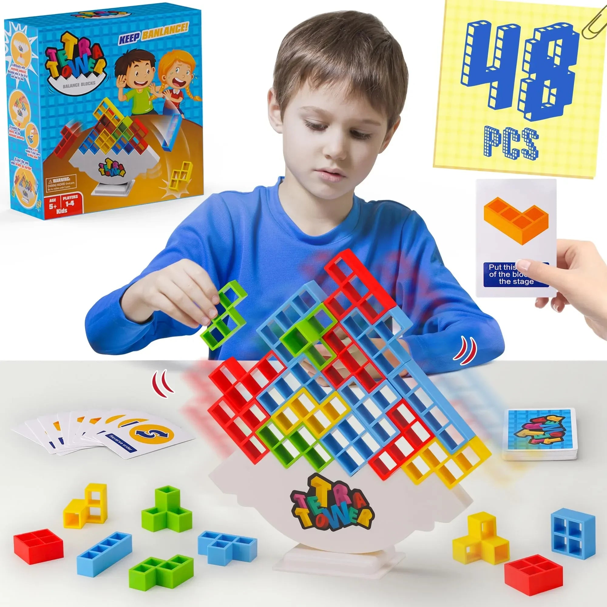 Tetra Tower Balanceer Spel – 48 Stuks Bouwstenen (14+ jaar)