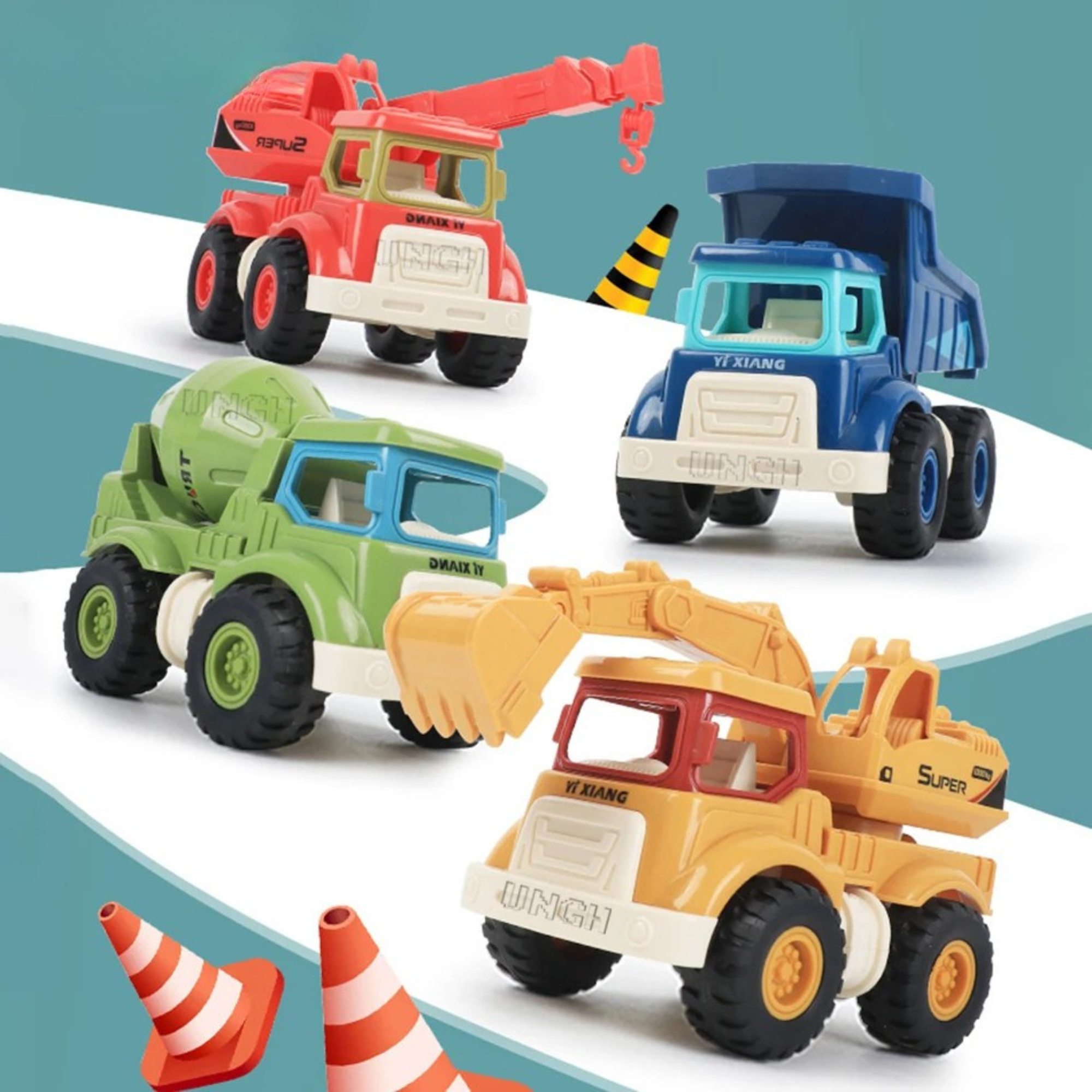4 stks/set Leuke Techniek Diecast – Speelgoed voor kinderen | Kleine Spelers